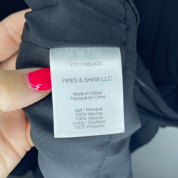 Veronica Beard Jasper Lattice Detail Long Sleeve Dress in Black Size 4 - Picture 5 of 7